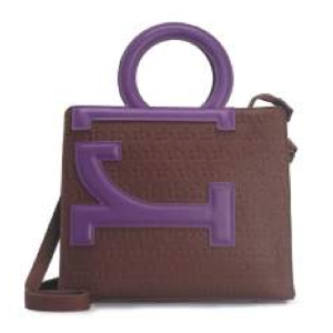 BORSA BROWN/BLACK  MANICO TONDO CON TRACOLLA