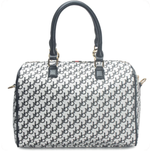 BORSA BAULETTO WHITE/BLACK PRINTING STRISCIA RED CENTRALE