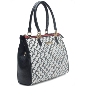 BORSA BROWN/BLACK PRINTING STRISCIA RED IN ALTO E TRACOLLA