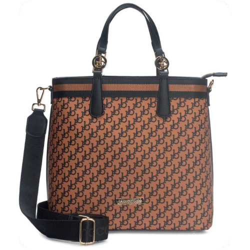 BORSA BROWN/BLACK PRINTING CON TRACOLLA
