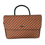 BORSA PC BROWN/BLACK PRINTING CON TRACOLLA