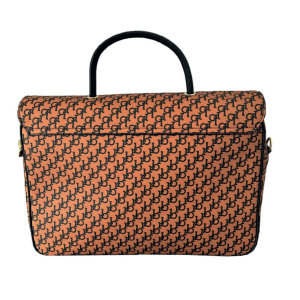 BORSA PC BROWN/BLACK PRINTING CON TRACOLLA