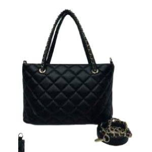 BORSA BLACK TRAPUNTATA CON LEOPARD