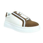 SCARPA WHITE/BROWN SUOLA BIANCA