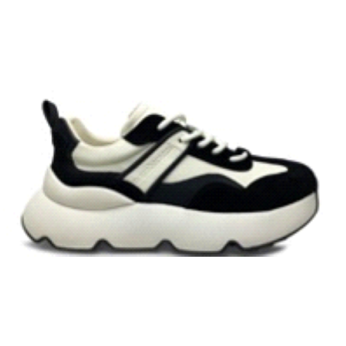 SCARPA BLACK SUOLA BEIGE