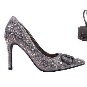 SCARPA PEWTER CHIUSA CON PUNTI LUCE