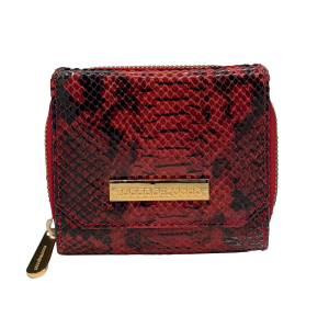 PORTAFOGLIO DARK BROWN SNAKE TARGA RETTANGOLARE ORO