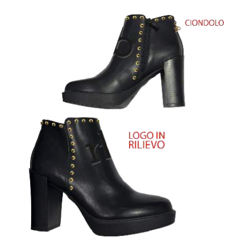 SCARPA BLACK CON BORCHIE