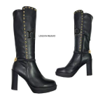 STIVALE BLACK CON BORCHIE FIBBIA LATERALE CON RB