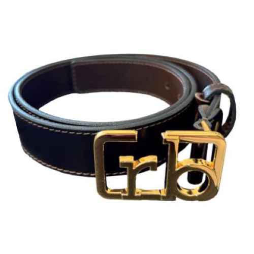 CINTURA BROWN RB ORRIZZONTALE FIBBIA GOLD-XL