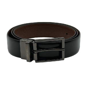 CINTURA REVERSIBILE  BLACK FIBBIA SILVER-M
