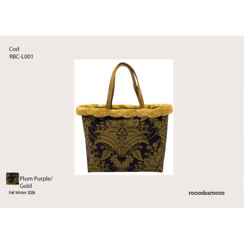 BORSA PLUM-PURPLE/GOLD DOPPIO MANICO