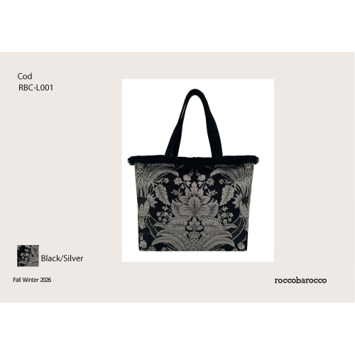 BORSA BLACK/SILVER DOPPIO MANICO