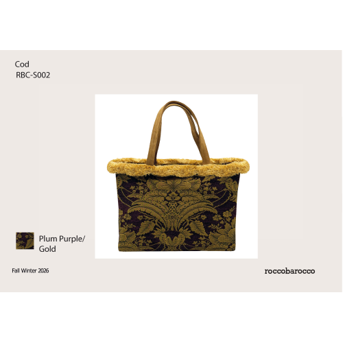 BORSA PLUMPURPLE/GOLD DOPPIO MANICO