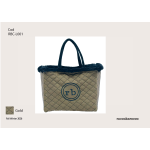 BORSA GOLD CON RB SUL DAVANTI E DOPPIO MANICO