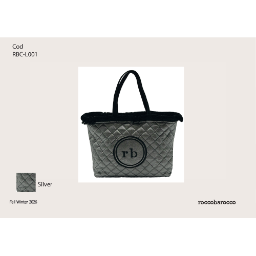 BORSA SILVER TRAPUNTATA CON RB DAVANTI  DOPPIO MANICO