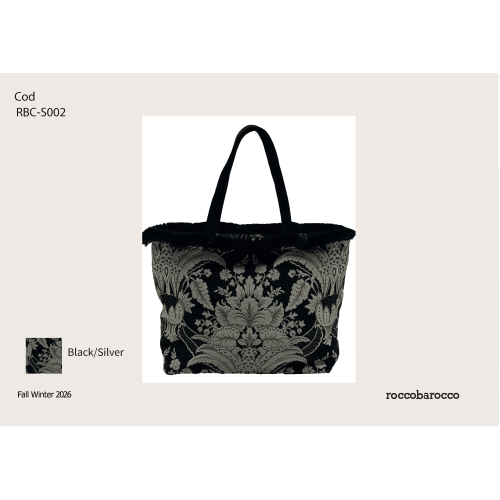 BORSA BLACK/SILVER DOPPIO MANICO