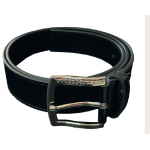 CINTURA BLACK FIBBIA SILVER-XL