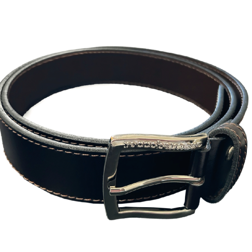 CINTURA BROWN FIBBIA SILVER-M