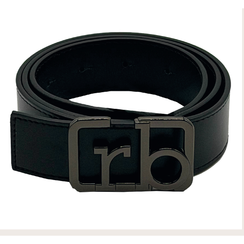 CINTURA BLACK RB ORRIZZONTALE FIBBIA PEWTER-M