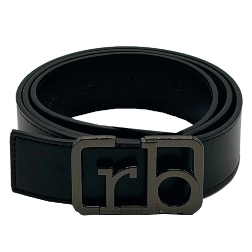 CINTURA BLACK RB ORRIZZONTALE FIBBIA SILVER-L