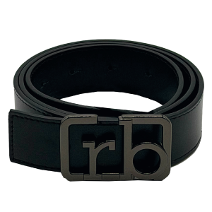 CINTURA BLACK RB ORRIZZONTALE FIBBIA SILVER-XL