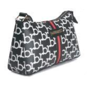 BORSA BROWN BLACK FASCIA RED CENTRALE SOLO TRACOLLA