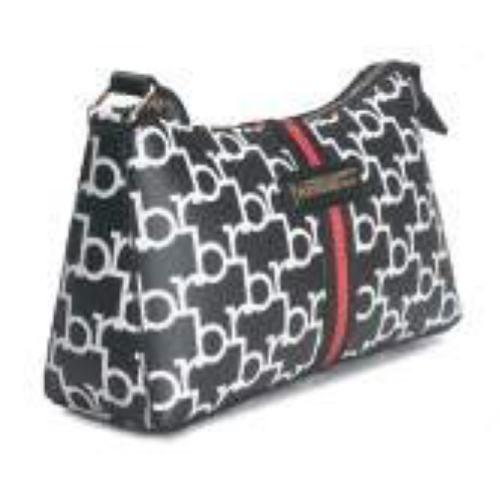 BORSA BROWN BLACK FASCIA RED CENTRALE SOLO TRACOLLA