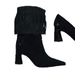 STIVALETTO BLACK CON FRANGE