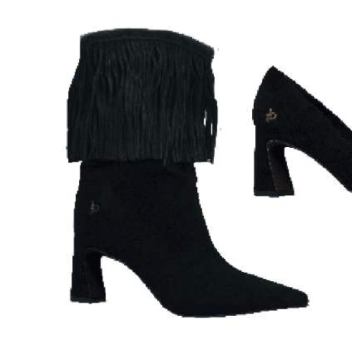 STIVALETTO BLACK CON FRANGE