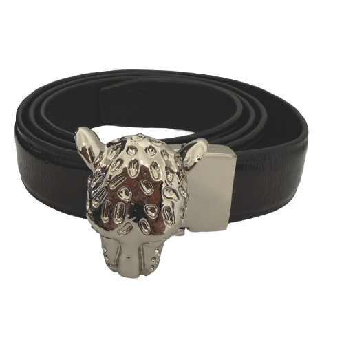 CINTURA LEOPARD FIBBIA LEOPARD SILVER-XL