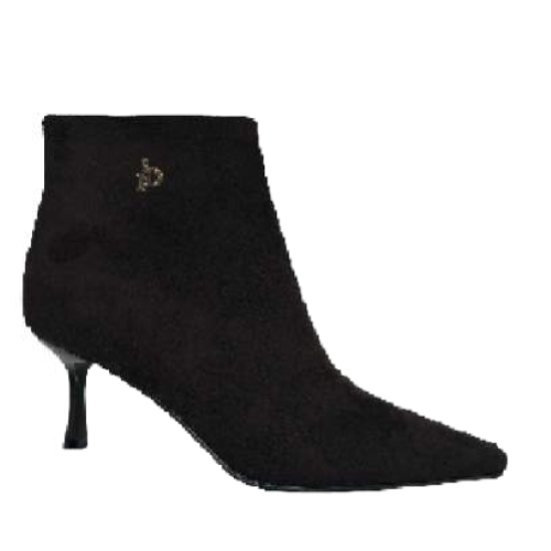 STIVALETTO BLACK CON ZIP E ACCESSORIO GOLD