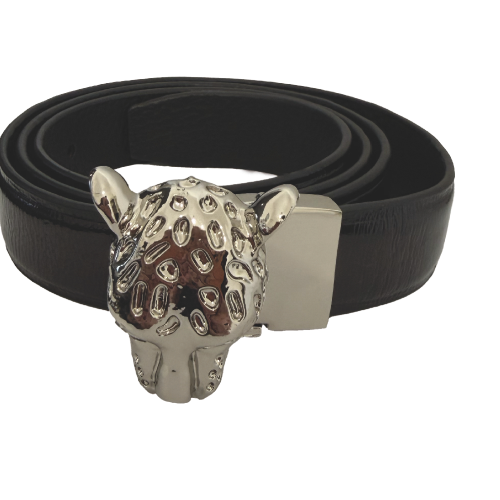 CINTURA RED/BLACKFIBBIA LEOPARD SILVER-XL