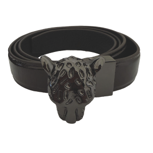 CINTURA RED/SNAKE FIBBIA LEOPARD PEWTER-M