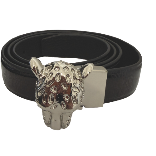 CINTURA RED/SNAKE FIBBIA LEOPARD SILVER-L