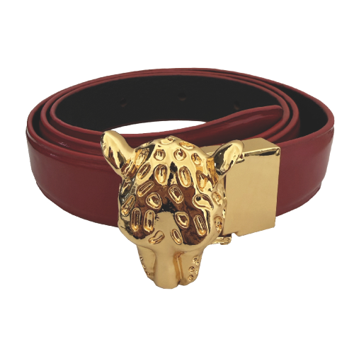 CINTURA WHITE/SNAKE CON FIBBIA LEOPARD GOLD-XL