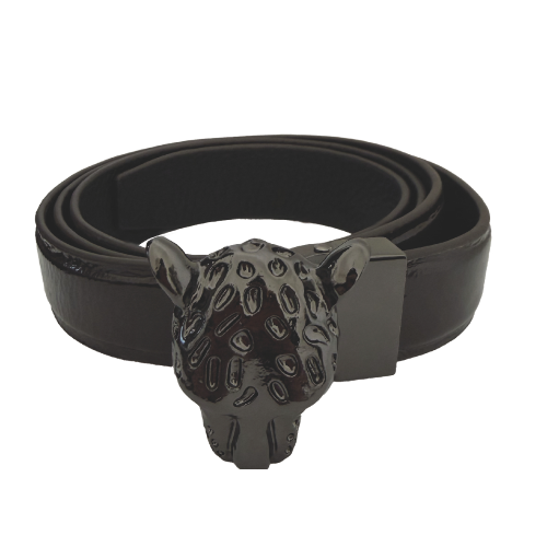 CINTURA WHITE/SNAKE CON FIBBIA LEOPARD PEWTER-L