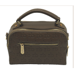 BORSA TAUPE DOPPIA CHIUSURA CON TRACOLLA