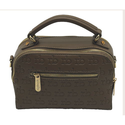 BORSA TAUPE DOPPIA CHIUSURA CON TRACOLLA