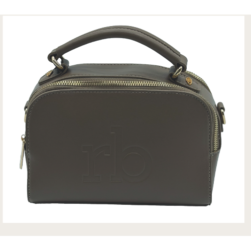 BORSA TAUPE DOPPIA CHIUSURA CON TRACOLLA