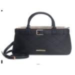 BORSA BLACK CON CINTURINO AVANTI E PELLICCIA BEIGE INTERNA