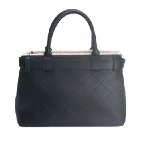 BORSA BLACK CON CINTURINO AVANTI E PELLICCIA BEIGE INTERNA