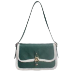 BORSA GREEN CON PELLICCIA AI BORDI E SOLO TRACOLLA