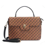 BORSA PER PC BROWN/BLACK PRINTING CON  PANTERA-LEATHER