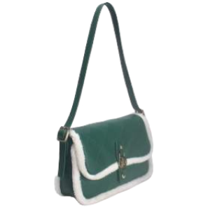 BORSA GREEN CON PELLICCIA AI BORDI E SOLO TRACOLLA