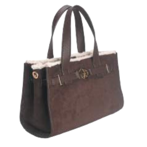 BORSA GREEN CON BORDO IN PELLICCIA