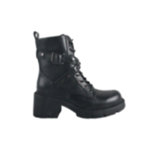 ANFIBIO BLACK CON LACCI  FIBBIA LATERALE E BORCHIE 