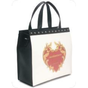BORSA WHITE CON CUORE RED CON TRACOLLA