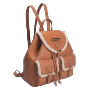 ZAINO BROWN CON BORDI IN PELLICCIA BEIGE 