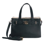 BORSA BLACK CON BORDO IN PELLICCIA BEIGE